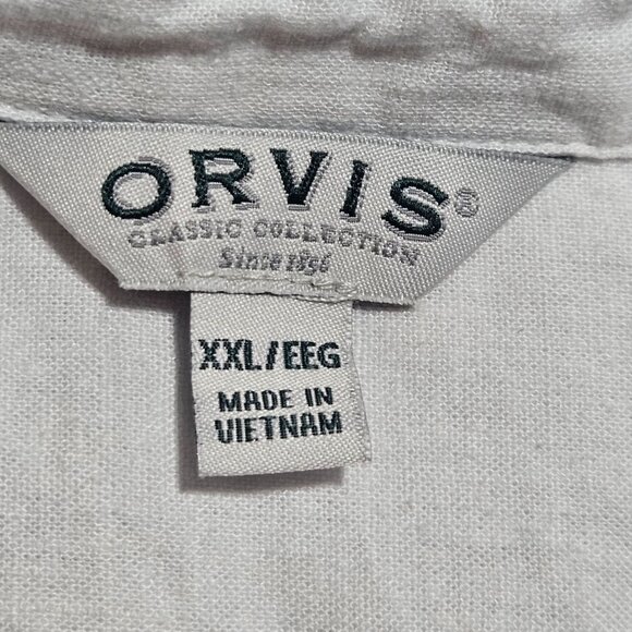 Orvis Womens Oversized White Linen Blend Button-Up Shirt - Picture 4 of 13